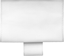 White blank clothing tag label isolated on white background