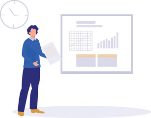 A boy is holding a business document.