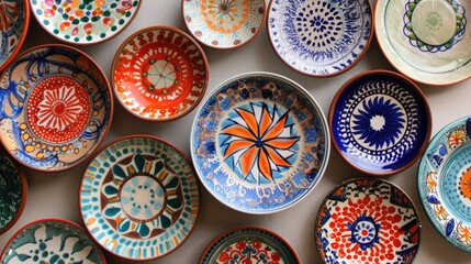 Patterns overlay on ceramic plate designs