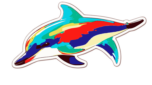 colorful dolpin sticker 