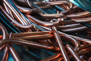 Stainless Steel Tape and Copper Wire, Metals Industry Abstract Concept