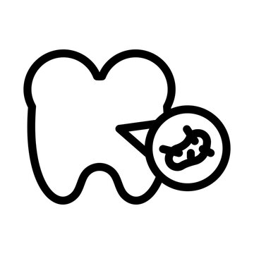 tooth with bacteria, black outline clip art preview