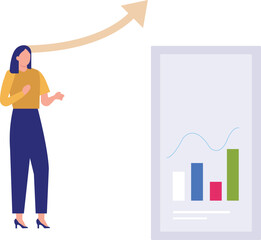 The girl is standing.