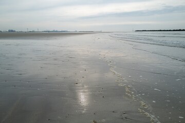 Obraz premium french north sea coast in the evening light