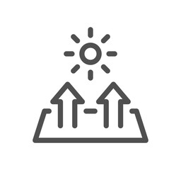 Sun protection related icon outline and linear vector.