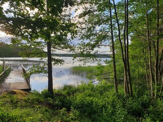 Evening walk around a lake in Sweden