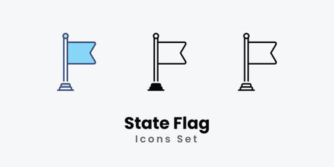 State Flag icons vector set stock illustration.