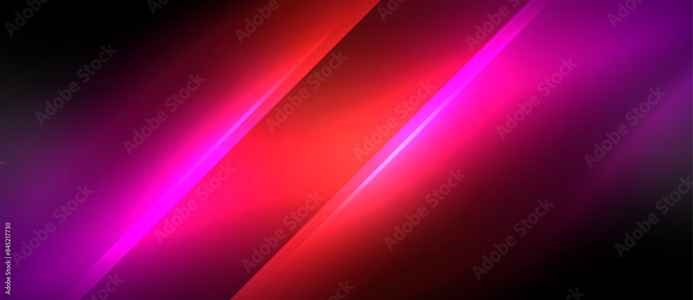 Poster neon dynamic diagonal light rays background. techno digital geometric concept design for wallpaper, 