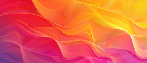 Obraz premium Vibrant Abstract Gradient Background with Flowing Waves of Red, Orange, and Yellow Hues Creating a Dynamic and Energetic Visual Effect