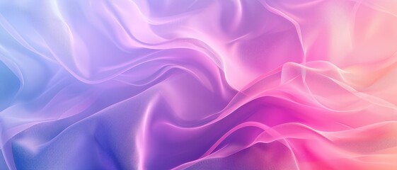 Fototapeta premium Abstract Pastel Gradient Background with Flowing Silk Texture in Pink, Purple, and Blue Tones, Perfect for Design Projects, Digital Art, and Creative Visuals