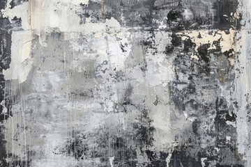 Fototapeta premium Grungy Abstract Painting in Black and White. Textured Background with Grey Tones