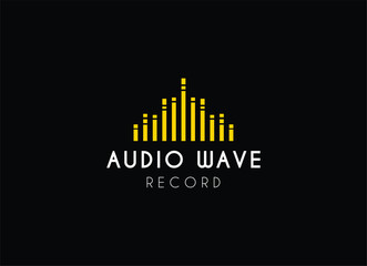 Fototapeta premium Pulse music player logo element. Logo template electronic music, equalizer, store, audio wave logo concept.
