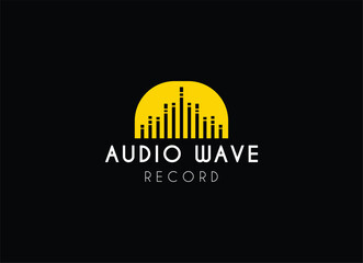 Pulse music player logo element. Logo template electronic music, equalizer, store, audio wave logo concept.