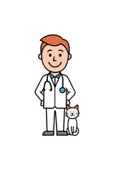 Fototapeta premium veterinarian with a stethoscope, ready to check the health of pets, emphasizing professional animal care