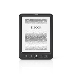 3d render of E-book reader on a white background.