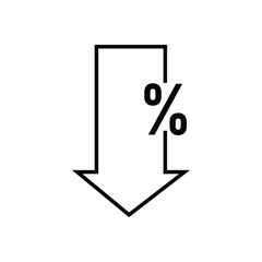 Persent arrow icon set. Interest increases and decreases illustration symbol with white background.