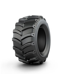 Large rubber tire on a white background.