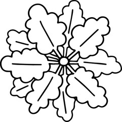 hand drawn top view of tree illustration.