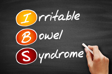IBS - Irritable Bowel Syndrome, acronym health concept on blackboard
