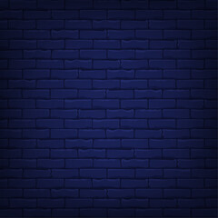 Neon skull in crown blue brick wall background