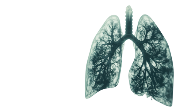 Lungs on white isolated transparent background