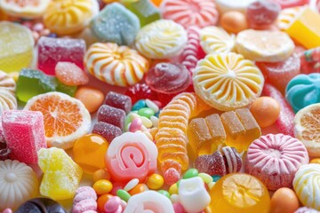 Halloween Sweets. Colorful Array of Child's Candy Treats and Jelly Confectionery