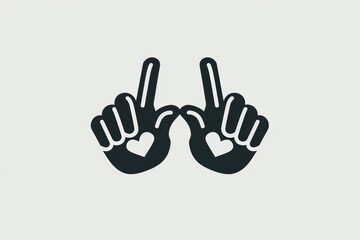 Obraz premium Hand Sign. Minimalistic Template for I Love You Symbol in Celebration of Friendship and Wedding