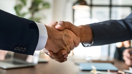bussines handshake hands as a gesture of welcome to a new employee for the company