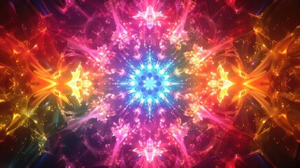 Fototapeta premium Beautiful multicolor kaleidoscope background with a unique design