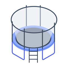 Ready to use isometric icon of a trampoline 

