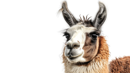 Fototapeta premium Llama with sunglasses on white isolated transparent background