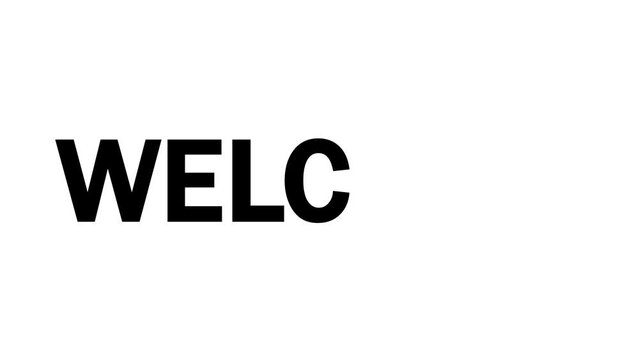 Simple animation of the word welcome isolation on a white background	