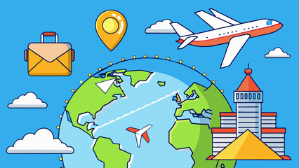 Global Travel and Communication Concept Illustration