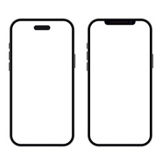 Smartphone mockup with blank white screen vector