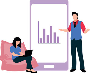 A boy and a girl are working together.