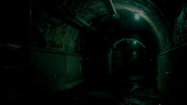animation - Dark And Spooky Green Tunnel