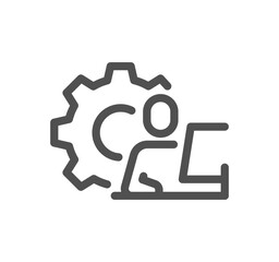 Work place related icon outline and linear vector.