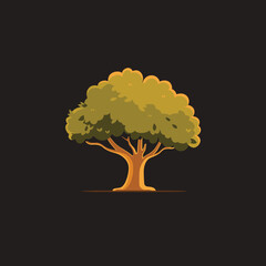 Tree silhouette, tree icon, vector illustration. Nature, forest, outdoor, environment, ecology, foliage concept