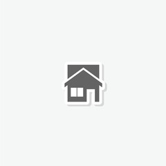 House logo sticker isolated on gray background