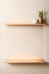 a wooden shelf