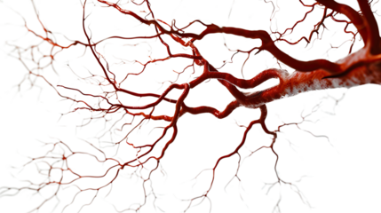 Blood system on white isolated transparent background