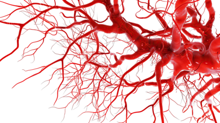 Blood system on white isolated transparent background