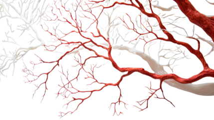 Blood system on white isolated transparent background