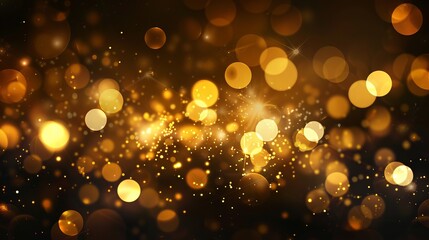 Abstract gold bokeh with black background for elegant and sophisticated design projects and luxurious visual aesthetics