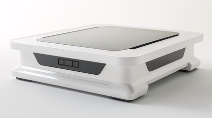 High-tech white smart device with modern design and sleek controls, isolated on white background. Ideal for technology and innovation concepts.
