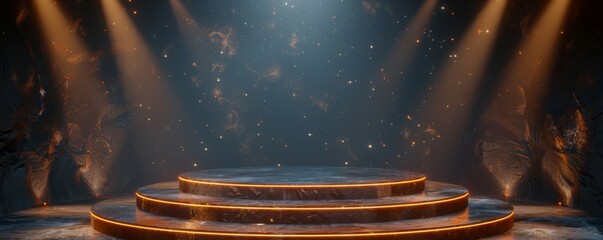 レーザー光線による舞台スポットライトの背景