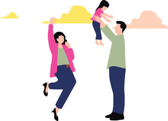 The family is happy.