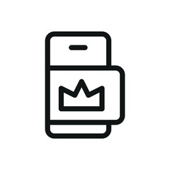 Loyalty program app isolated icon, premium member card application vector symbol with editable stroke