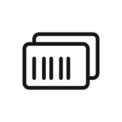 Discount coupons with barcode isolated icon, barcode cards vector symbol with editable stroke