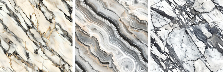 Exquisite Marble Textures in Black, White, and Beige, perfect for luxurious interior design, backgrounds, package paper and creative projects.